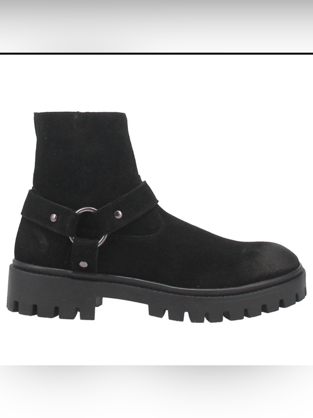 DINGO ROAD TRIP Motorcycle DI-845 Men's Black Suede Harness Chelsea Boots 13D